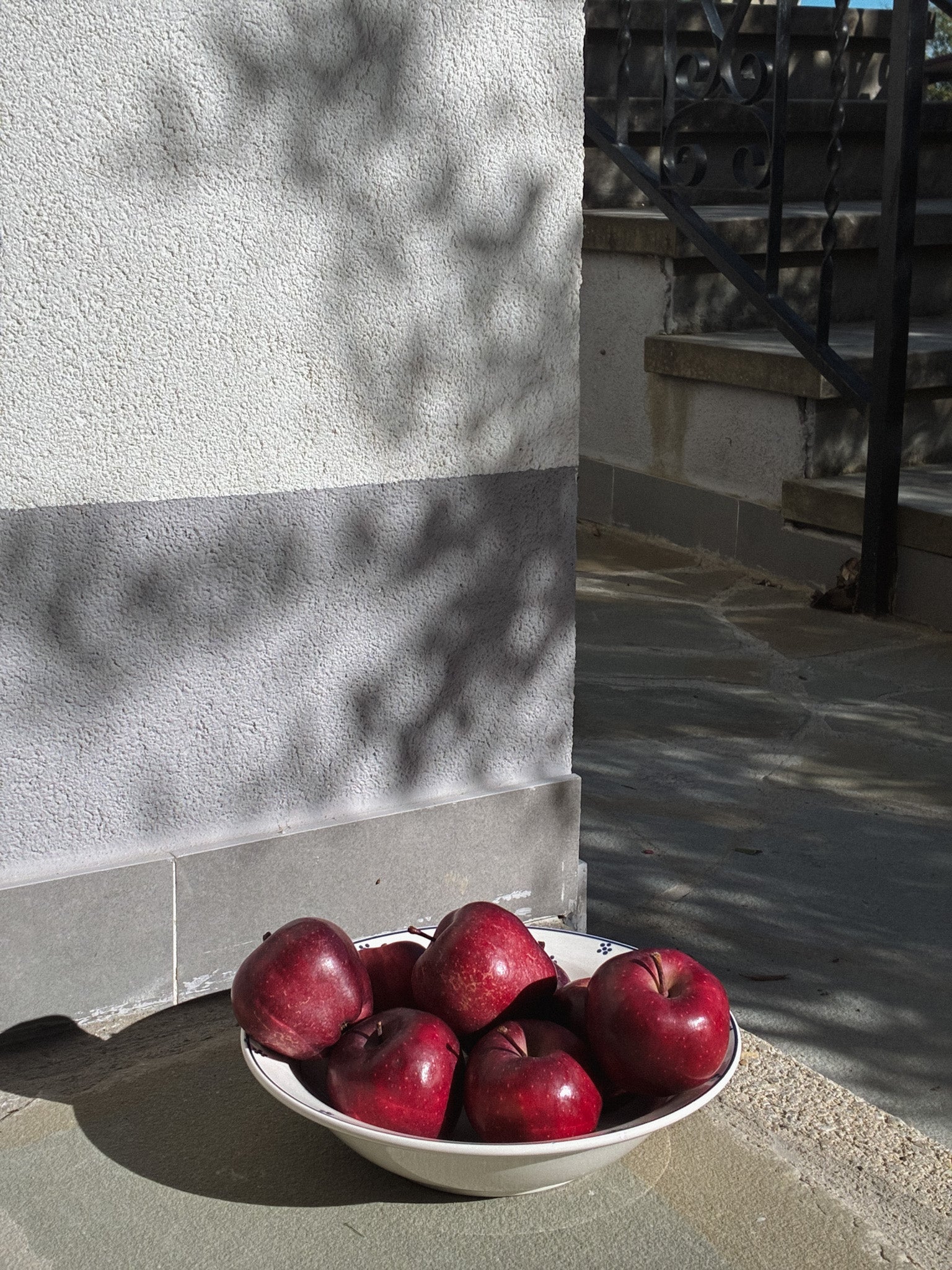 Vintage Bowl with a blue floral pattern