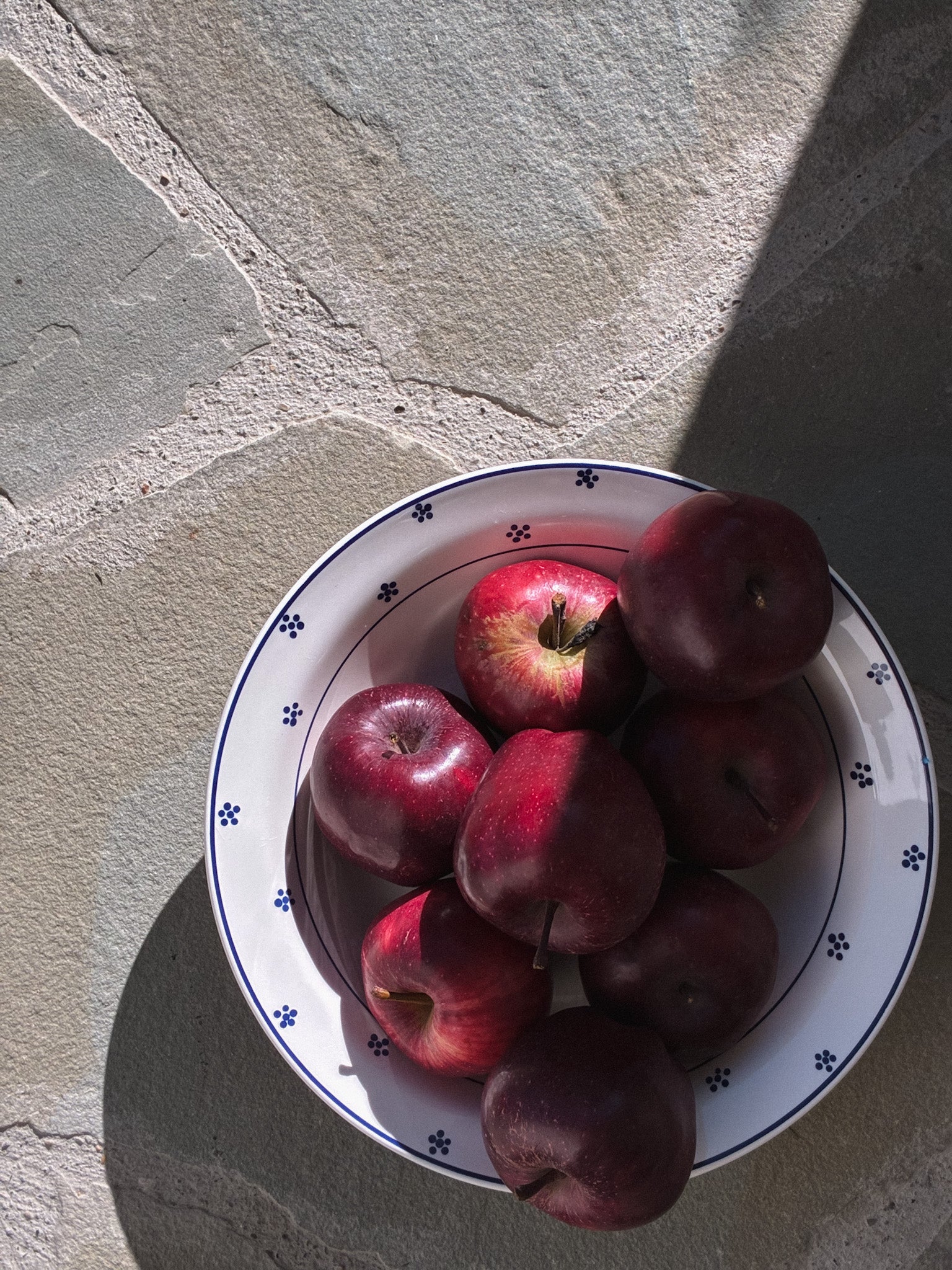 Vintage Bowl with a blue floral pattern